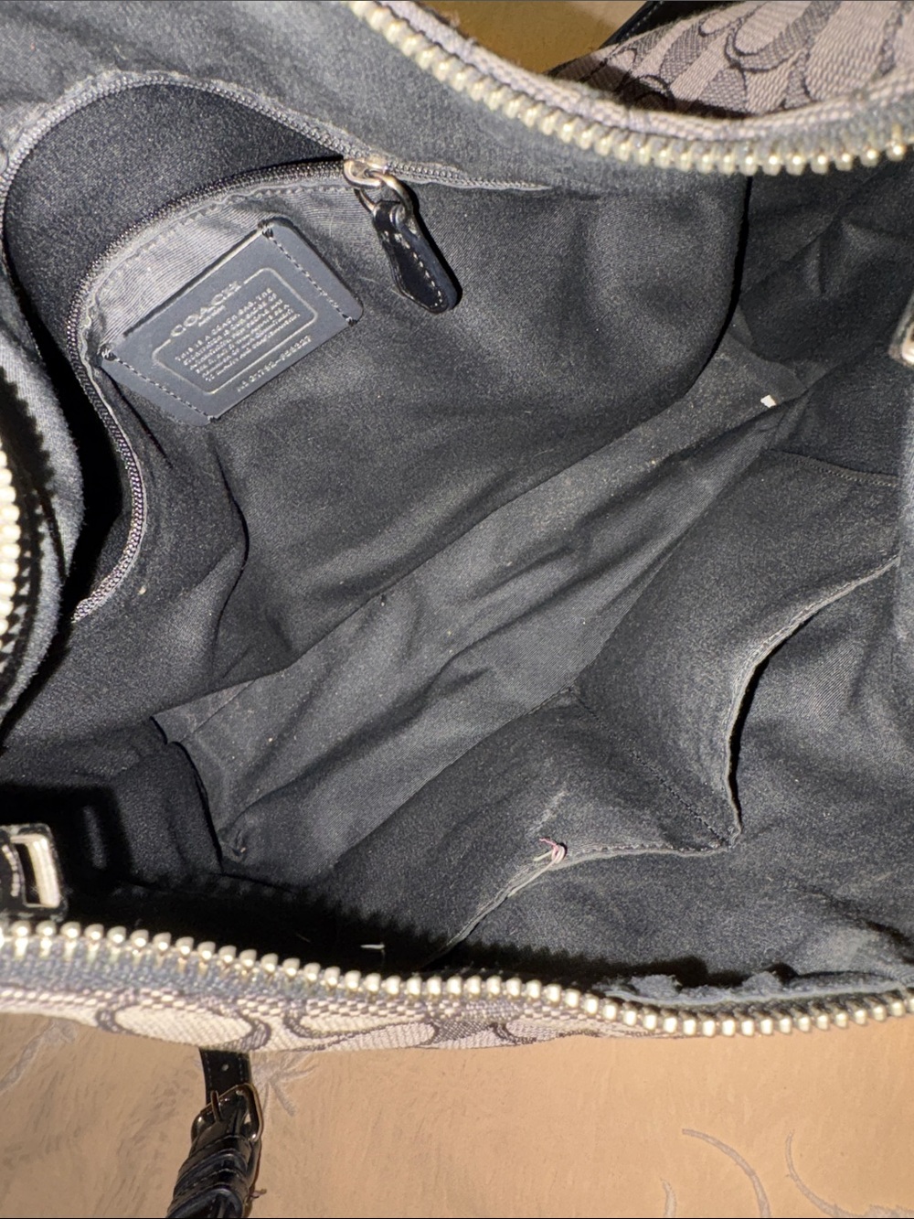 Coach Black Signature Canvas Shoulder Hobo - Picture 3 of 12